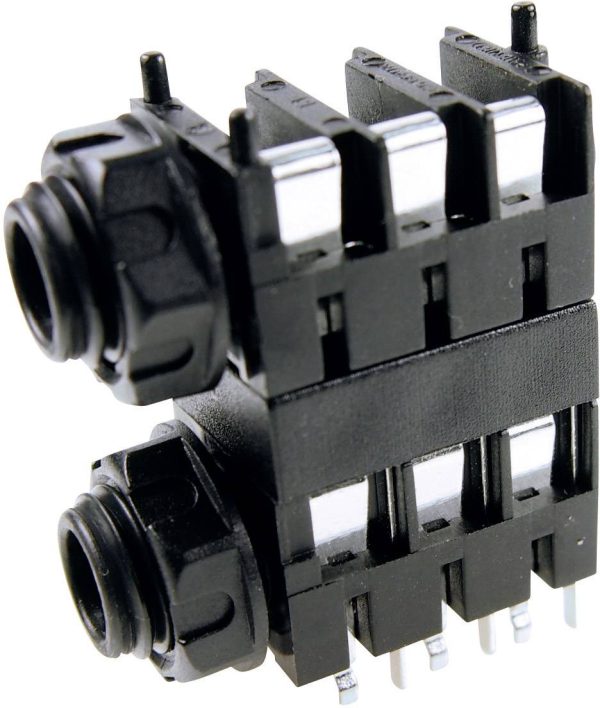 Gniazdo Jack 6,35 mm podwójne Cliff FCR1124 gwint zew., 3-Pin stereo