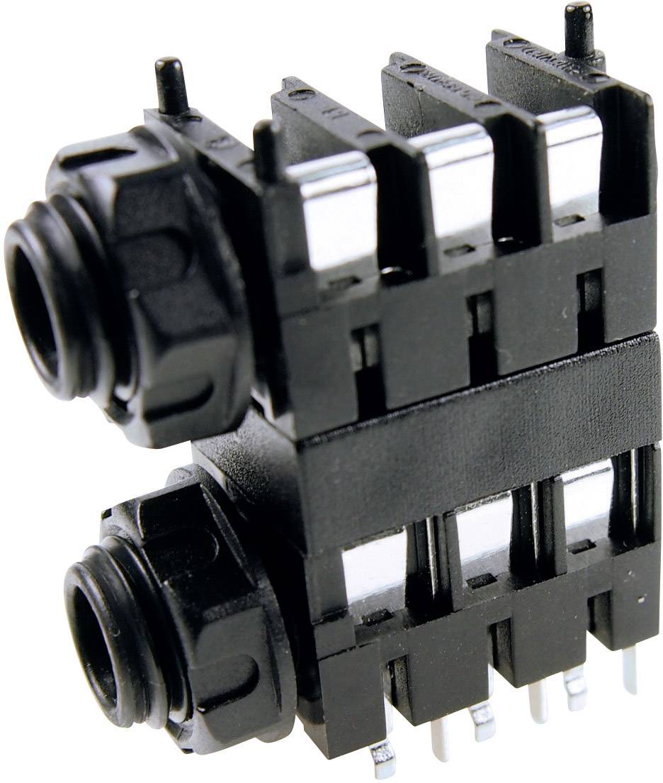 Gniazdo Jack 6,35 mm podwójne Cliff FCR1124 gwint zew., 3-Pin stereo - obrazek 1