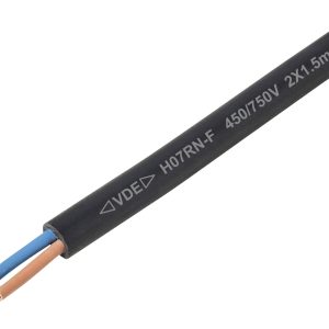 Przewód z gumowym płaszczem TRU COMPONENTS TC-11585900, 2 x 1.5 mm², Linka, Produkty w metrach bieżących, czarny Przewód z gumowym płaszczem TRU COMPONENTS TC-11585900, 2 x 1.5 mm², Linka, Produkty w metrach bieżących, czarny
