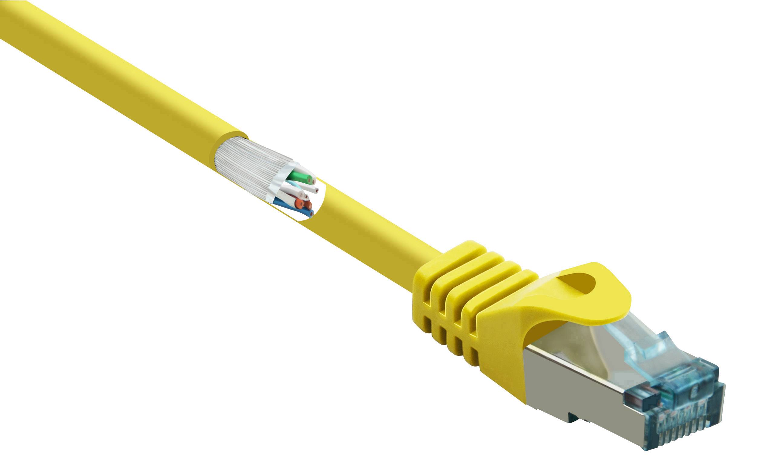 kabel LAN Renkforce RF-5088648, 1 szt., RJ45, CAT 6a, S/FTP, 2.00 m, żółty - obrazek 1