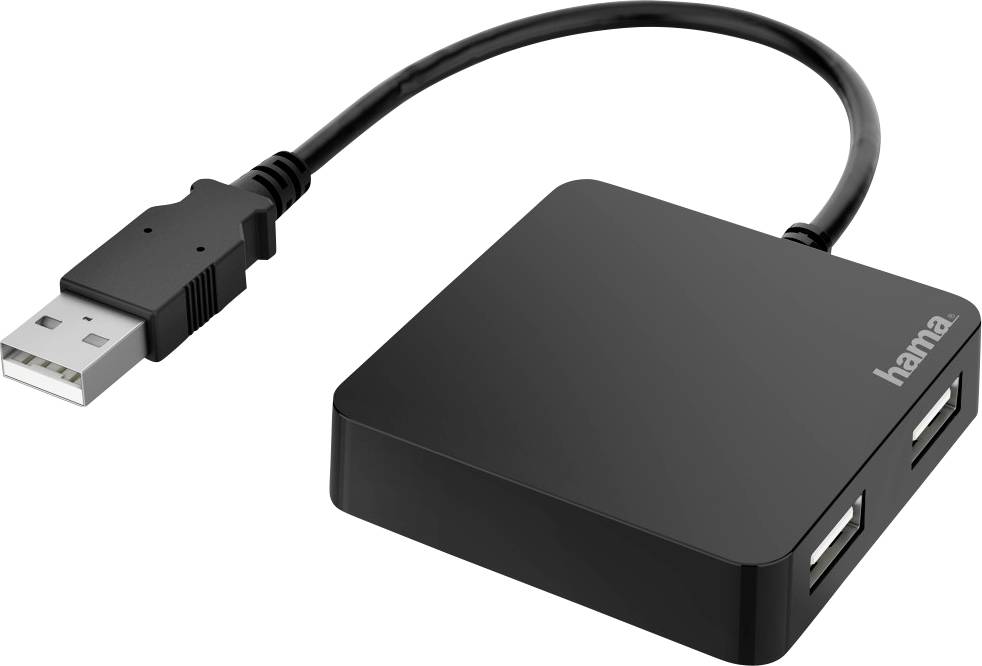 Hama 00200121 USB-Hub 4 porty USB-A USB 2.0 480 MBit/s czarny - obrazek 1