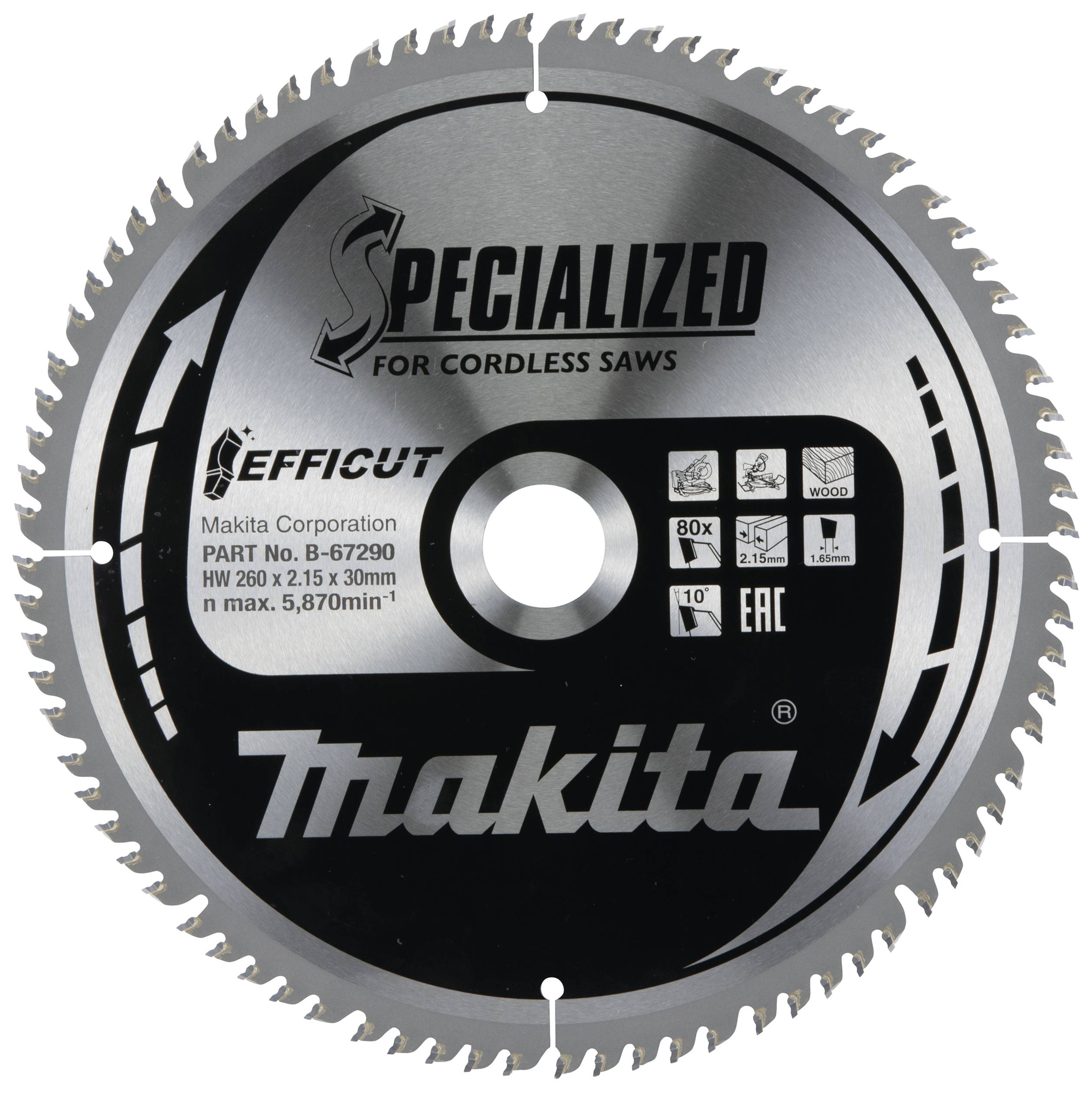 Tarcza tnąca Makita B-67290 260 x 30 x 2.15 mm 1 szt. - obrazek 1