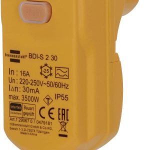 Brennenstuhl 1290670 Adapter ochrony osobistej PRCD 230 V żółty IP55 Brennenstuhl 1290670 Adapter ochrony osobistej PRCD 230 V żółty IP55