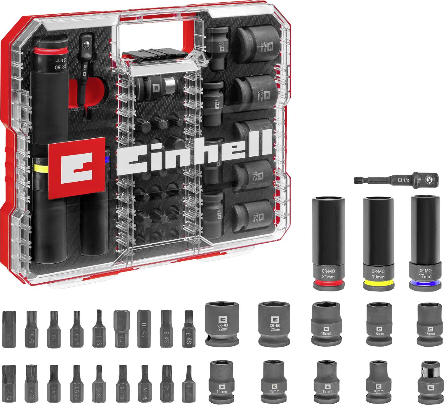 Zestaw bitów i nasadek Einhell Impact 109288 1/2" - obrazek 1