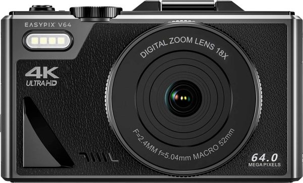 Aparat cyfrowy Easypix V64 Flip, 13 MPx, czarny