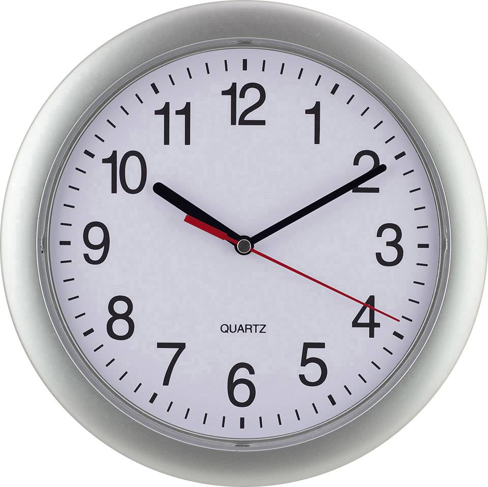 Zegar ścienny, kwarcowy EUROTIME 22222 Kwarcowy, srebrny, (Ø) 25 cm - obrazek 1