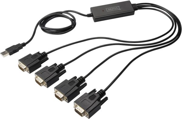 adapter USB 2.0, podłączenie szeregowe Digitus DA-70159 DIGITUS – USB 2.0 zu 4xRS232 Kabel, [1x złącze męskie USB-A 2.0