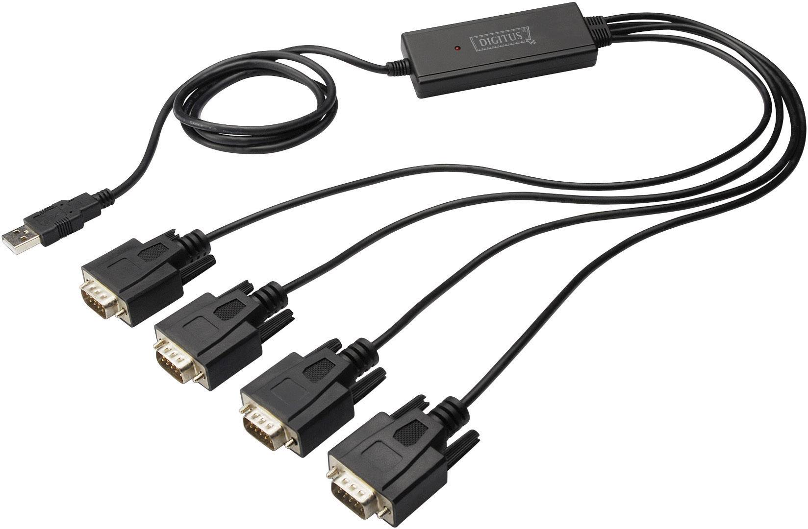adapter USB 2.0, podłączenie szeregowe Digitus DA-70159 DIGITUS - USB 2.0 zu 4xRS232 Kabel, [1x złącze męskie USB-A 2.0 - obrazek 1