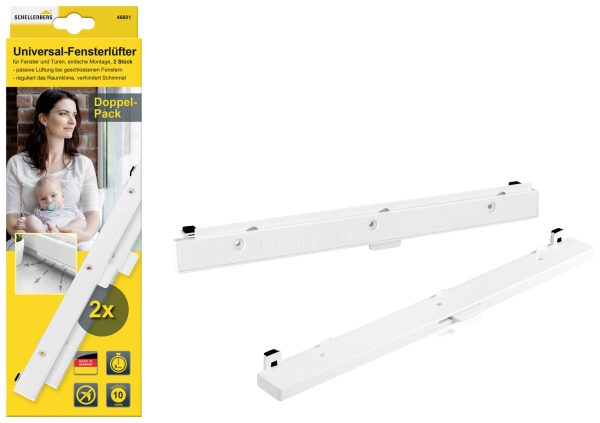 Schellenberg 46601 Zestaw uniwersalnego wentylatora okiennego biały