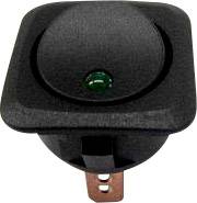 TRU COMPONENTS 1587625 Przełącznik kołyskowy samochodowy TC-R13-203L-SQ GREEN, 1 x wył/wł, 12 V/DC, 25 A