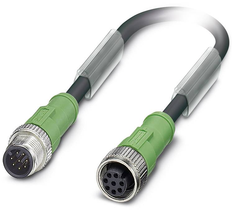 Kabel do czujników/elementów wykonawczych Phoenix Contact SAC-8P-M12MS/ 3,0-PUR/M12FS 1522707, złącze żeńskie M12, prost - obrazek 1