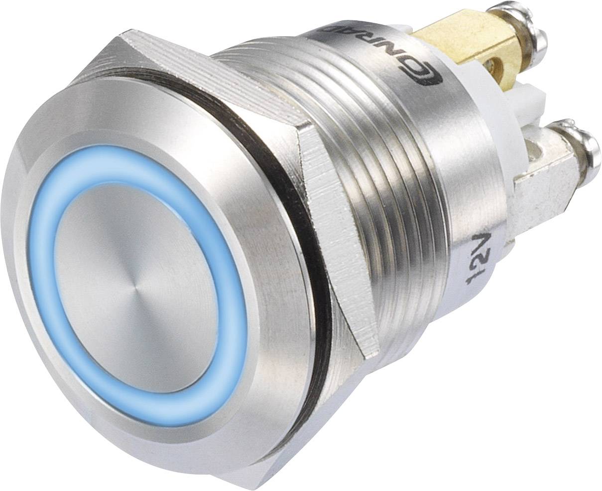 TRU COMPONENTS 1273005 Przełącznik wciskany GQ19F-10E/B/12V/S, 19 mm, 48 V/DC, 3 A, 1 szt. - obrazek 1