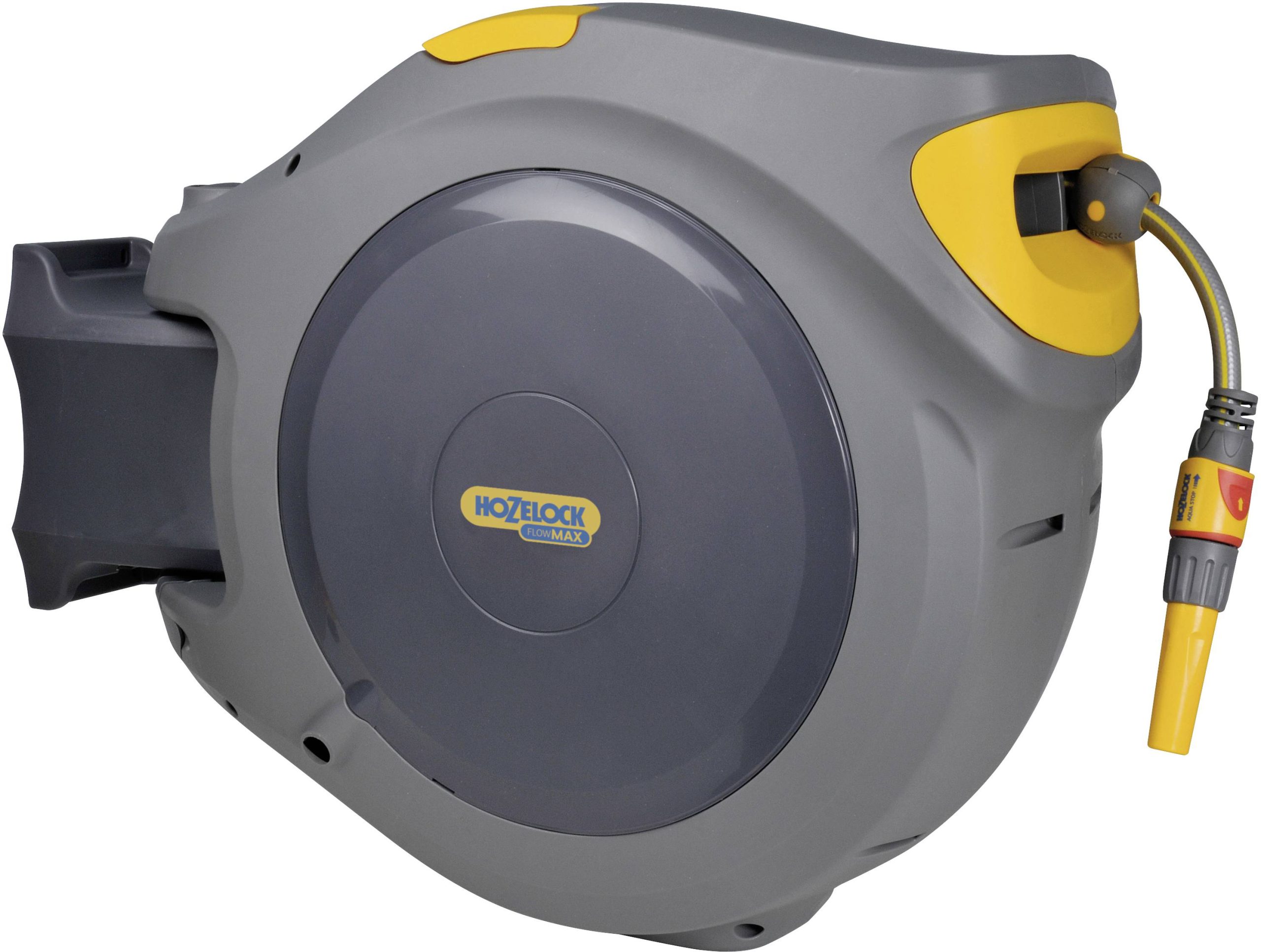 Hozelock 2597 0000 FLOWMAX Auto Reel 30 m Zwijacz do węża ogrodowego 30 m 1 szt. szary, żółty - obrazek 1