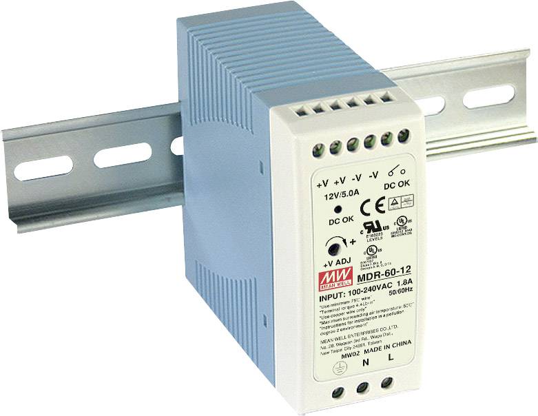 Zasilacz na szynę DIN MEAN WELL MDR-60-24, 24 V/DC, 2.5 A, 60 W - obrazek 1