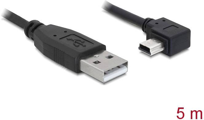 Delock Kabel USB USB 2.0 Złącze męskie USB-A, Złącze męskie USB Mini-B 5.00 m czarny 82684 - obrazek 1