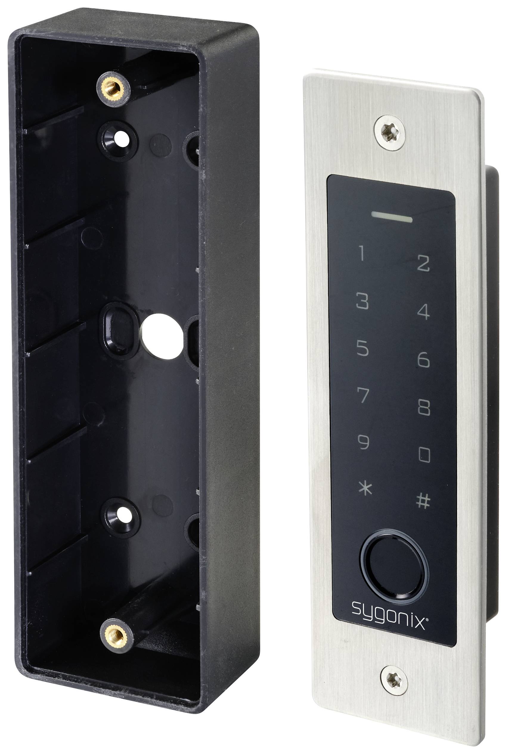 System dostępu na odcisk placa / RFID Sygonix SY-5231014 podtynkowy 12 V/DC, 18 V/DC IP55 z podświetlaną klawiaturą - obrazek 1