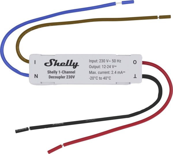 Shelly 1-Channel Decoupler 230V Shelly Element wykonawczy Bluetooth, Wi-Fi
