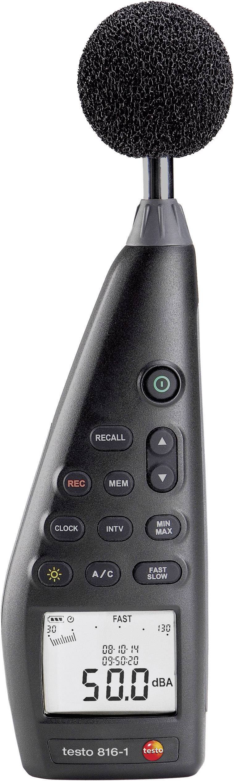 testo Decybelomierz Kalibracja (ISO) Rejestrator danych 816-1 30 - 130 dB 20 Hz - 8000 Hz - obrazek 1