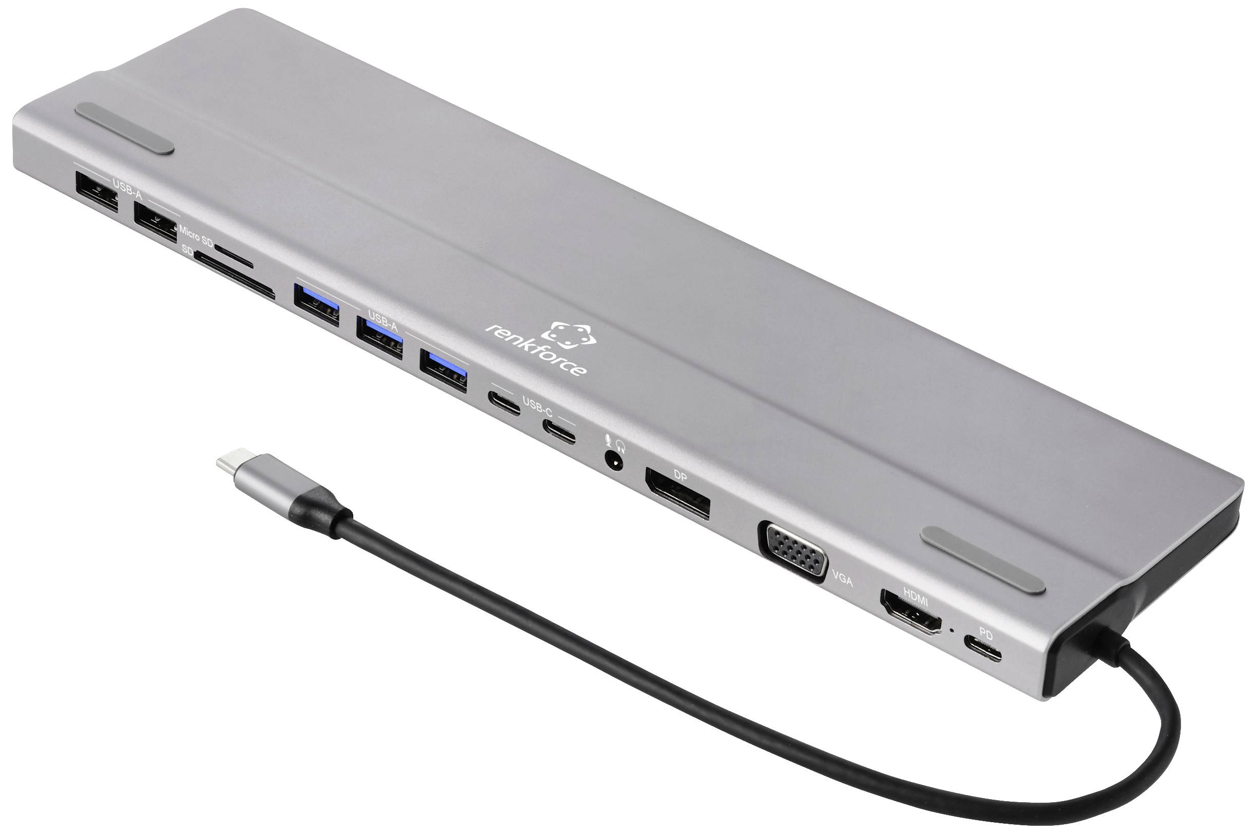 Stacja dokująca USB-C® Renkforce RF-DKS-902 zintegrowany czytnik kart, zasilanie USB-C® - obrazek 1