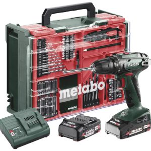 Wiertarko-wkrętarka akumulatorowa Metabo BS 18 Set 602207710 18 V 2 Ah zaw. 2 akumulatory, bezszczotkowy, zaw. walizkę, Wiertarko-wkrętarka akumulatorowa Metabo BS 18 Set 602207710 18 V 2 Ah zaw. 2 akumulatory, bezszczotkowy, zaw. walizkę,