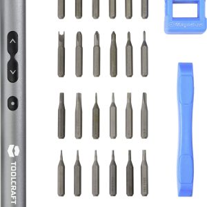 Wkrętarka precyzyjna akumulatorowa TOOLCRAFT TO-7116288, zestaw 24 bitów