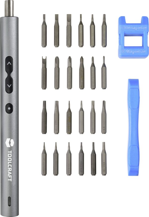 Wkrętarka precyzyjna akumulatorowa TOOLCRAFT TO-7116288, zestaw 24 bitów