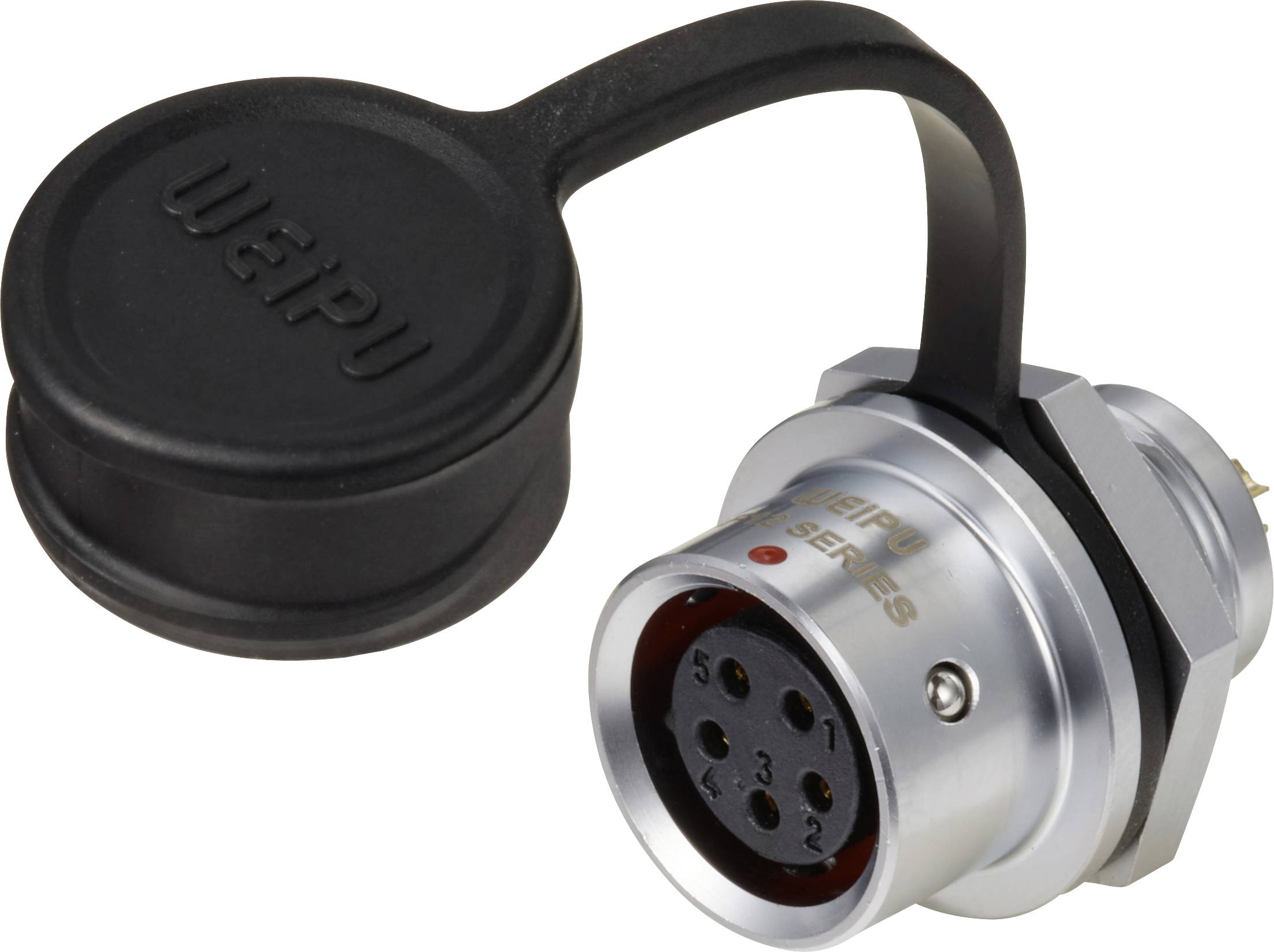 Złącze okrągłe żeńskie push-pull Weipu SF1212/S5, 5 pin, 180 V/AC, IP67, do lutowania - obrazek 1