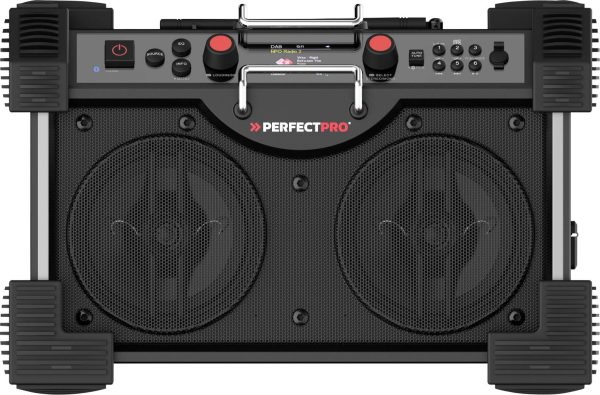 Radio na budowę PerfectPro ROCKHART 18V DAB+, fale metrowe (VHF) Funkcja powerbanku, ochrona przeciwbryzgowa, pyłoszczel