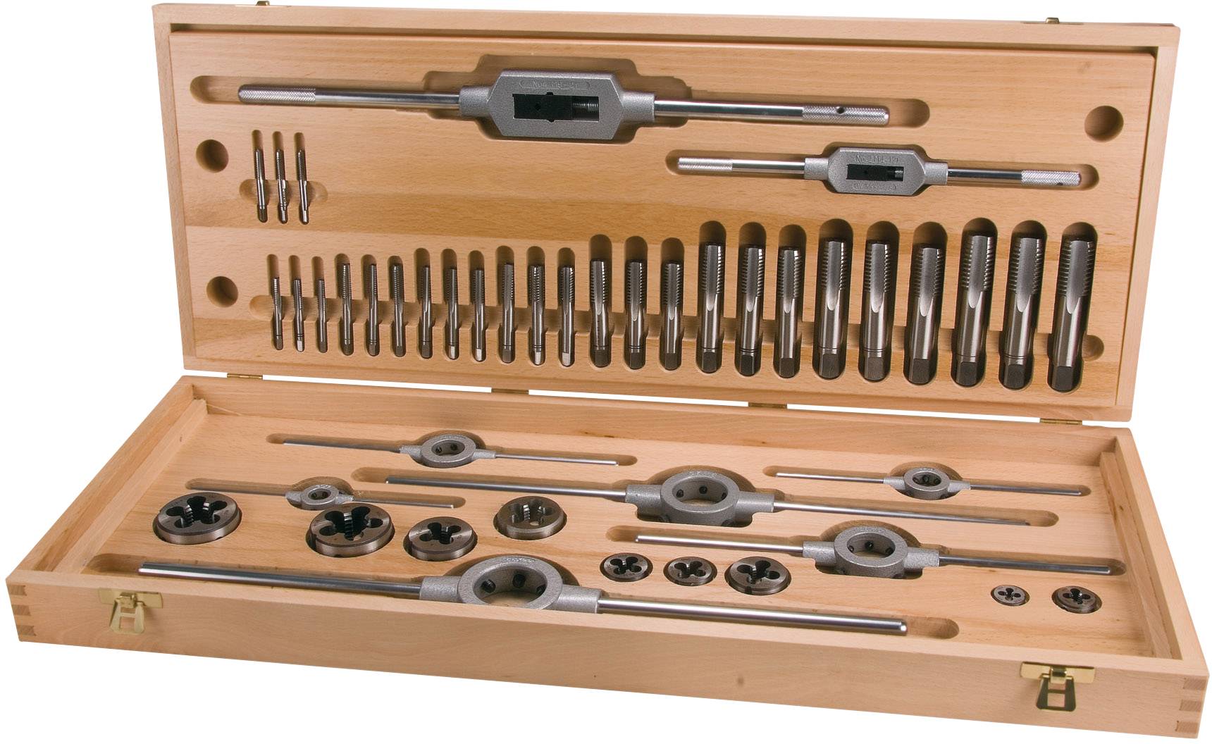 RUKO 245072 Komplet gwintowników maszynowych 44 szt. UNC 1/4", 5/16", 3/8", 7/16", 1/2", 5/8", 3/4", 7/8" Cięcie prawost - obrazek 1