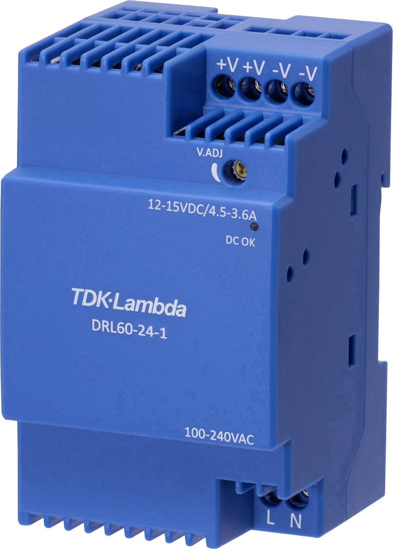 TDK-Lambda DRL60-12-1 Zasilacz na szynę DIN 12 V 4.5 A 54 W Opis 1 szt. - obrazek 1