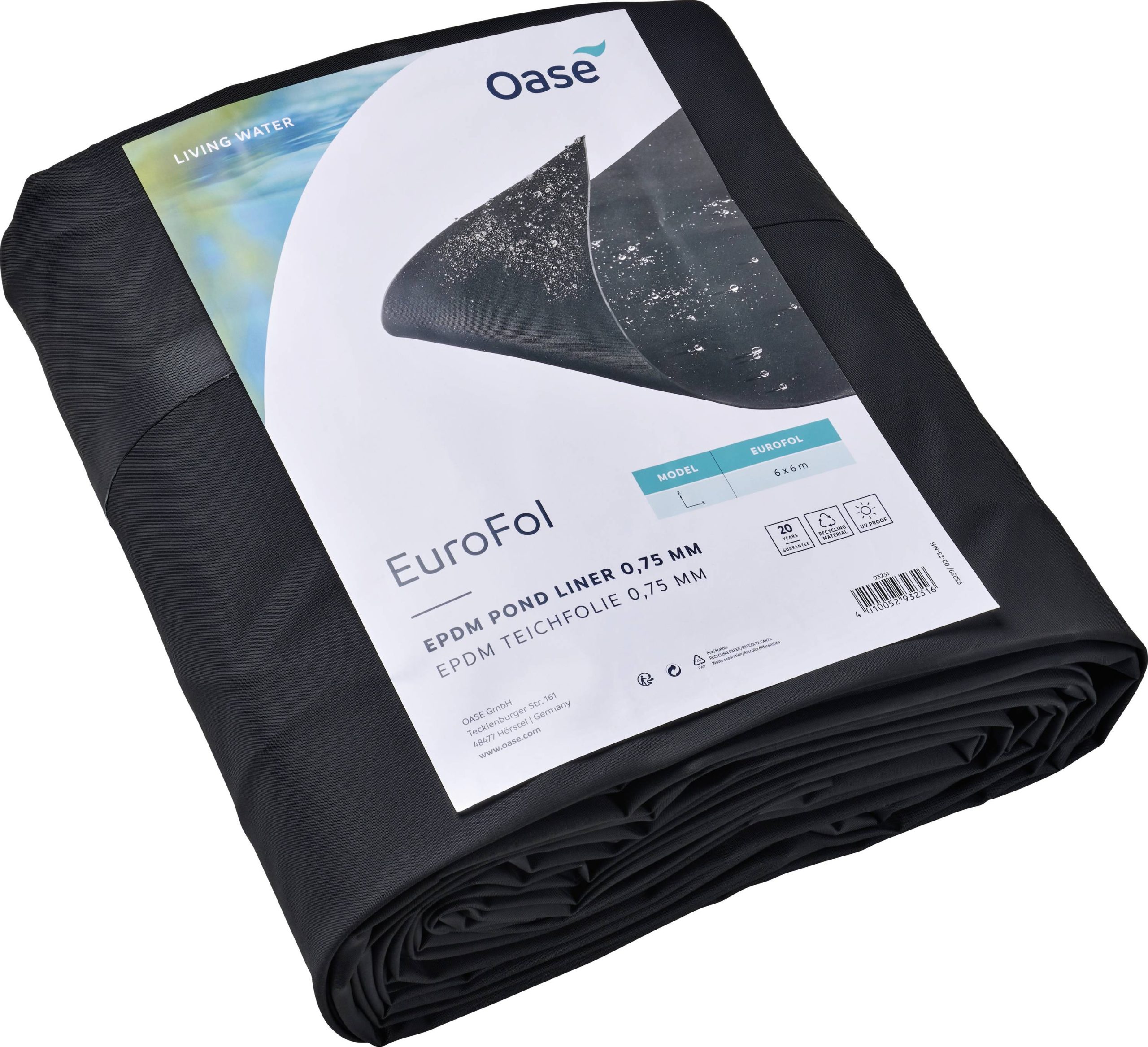 Oase 93231 EuroFol EPDM Pre-Packed Staw prosty (D x S) 6 m x 6 m 1 szt. - obrazek 1