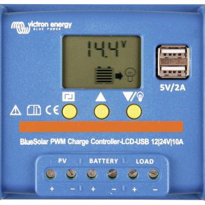 Solarny regulator ładowania Victron Energy Blue-Solar PWM-LCD&USB PWM 12 V, 24 V 10 A Solarny regulator ładowania Victron Energy Blue-Solar PWM-LCD&USB PWM 12 V, 24 V 10 A