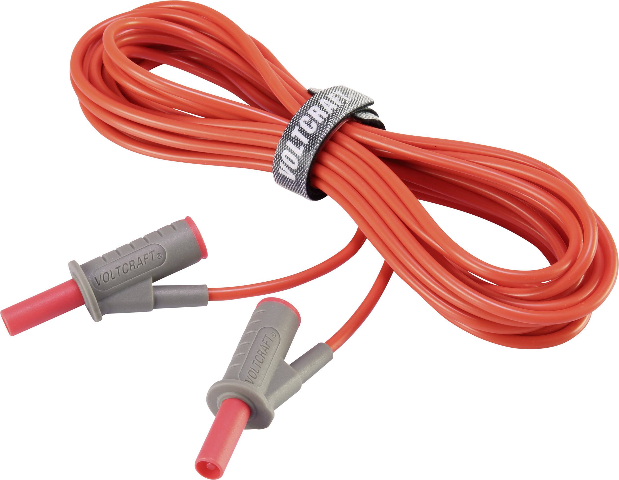 VOLTCRAFT MSB-501 Przewód pomiarowy bezpieczny złącze męskie, lamelkowe 4 mm złącze męskie, lamelkowe 4 mm 5.00 m czerwo - obrazek 1