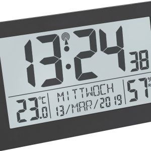 TFA Dostmann 60.2557.01 Sterowany radiowo Zegar radiowy 20.6 cm x 3 cm x 13 cm czarny duży wyświetlacz TFA Dostmann 60.2557.01 Sterowany radiowo Zegar radiowy 20.6 cm x 3 cm x 13 cm czarny duży wyświetlacz