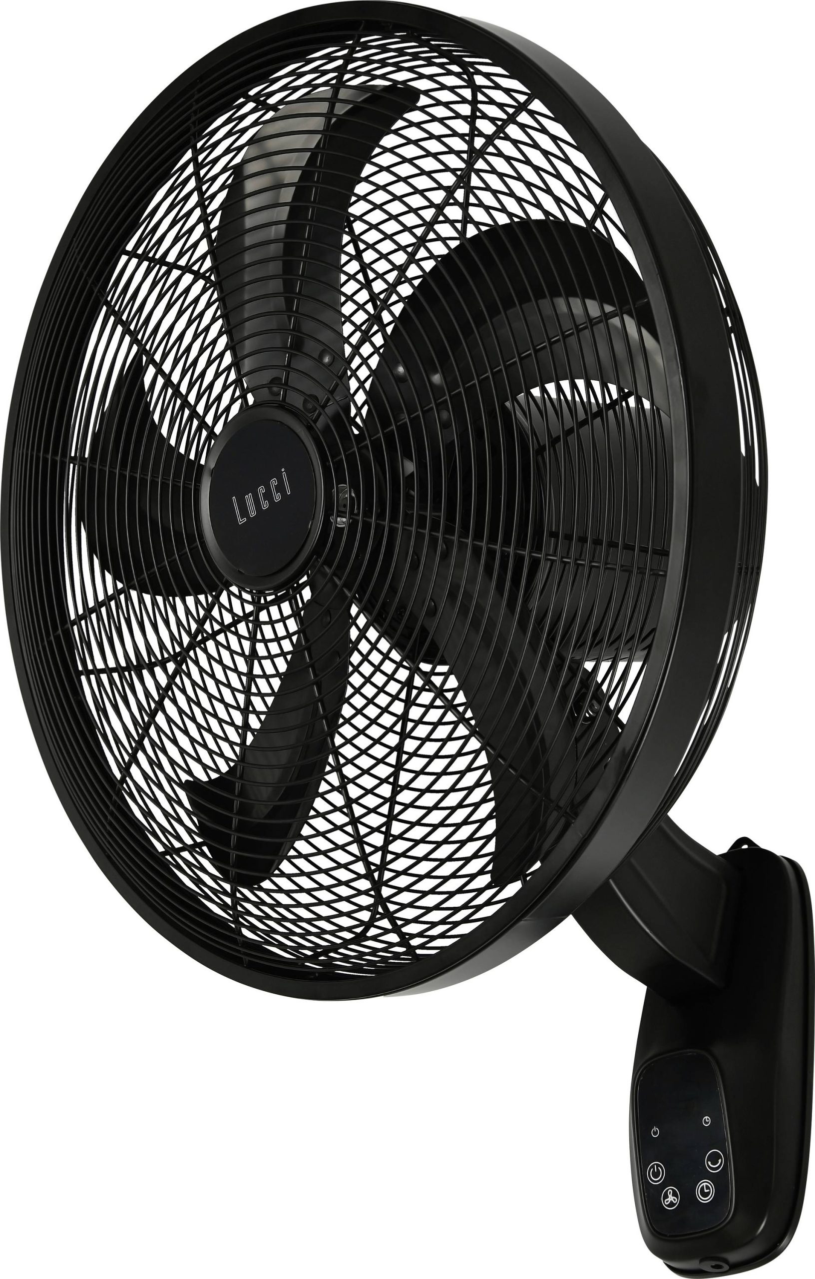 Lucci AIR Glide DC WV Wentylator ścienny 36 W (Ø) 45 mm czarny możliwość montażu naściennego, pilot zdalnego sterowania - obrazek 1