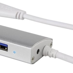 Renkforce RF-3703155 USB-Hub 4 porty USB-A USB 3.0 5 GBit/s aluminiowy Renkforce RF-3703155 USB-Hub 4 porty USB-A USB 3.0 5 GBit/s aluminiowy