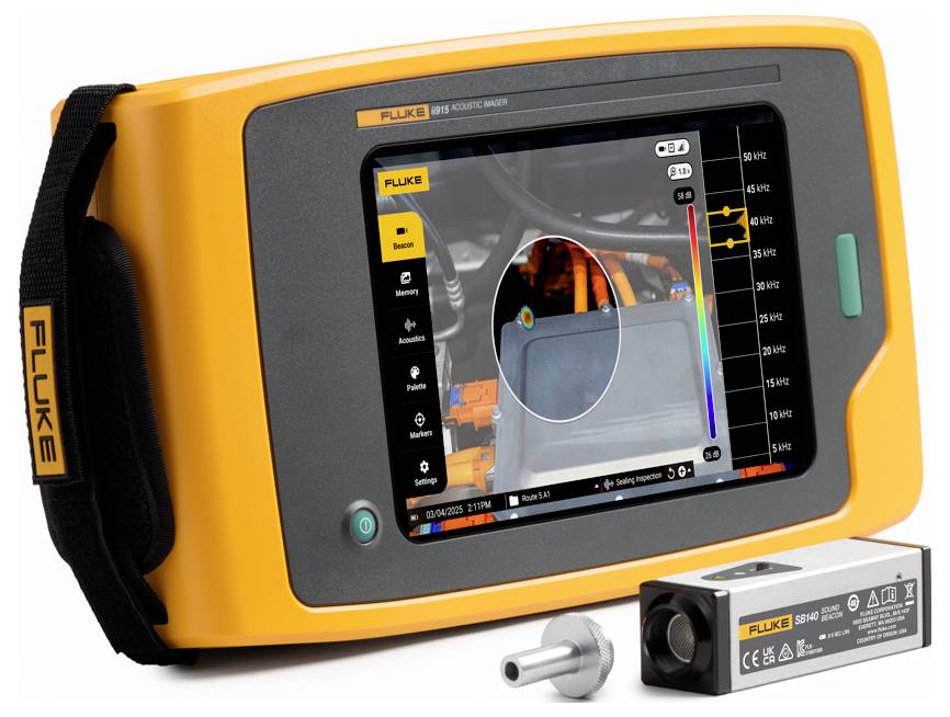 Fluke Kamera z obrazowaniem akustycznym Kolorowy wyświetlacz FLK-II915/SB140/FPC3 12.1 - 114.6 dB 2 Hz - 100 Hz USB-C, W - obrazek 1