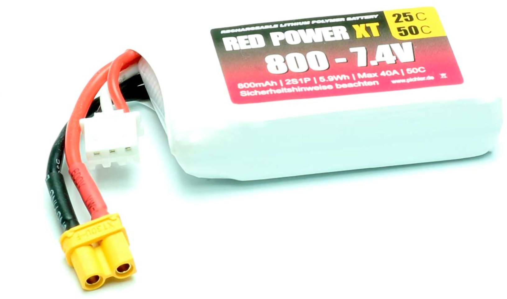 Pakiet akumulatorów (LiPo) 7.4 V 800 mAh 25 C Red Power Softcase XT30 - obrazek 1
