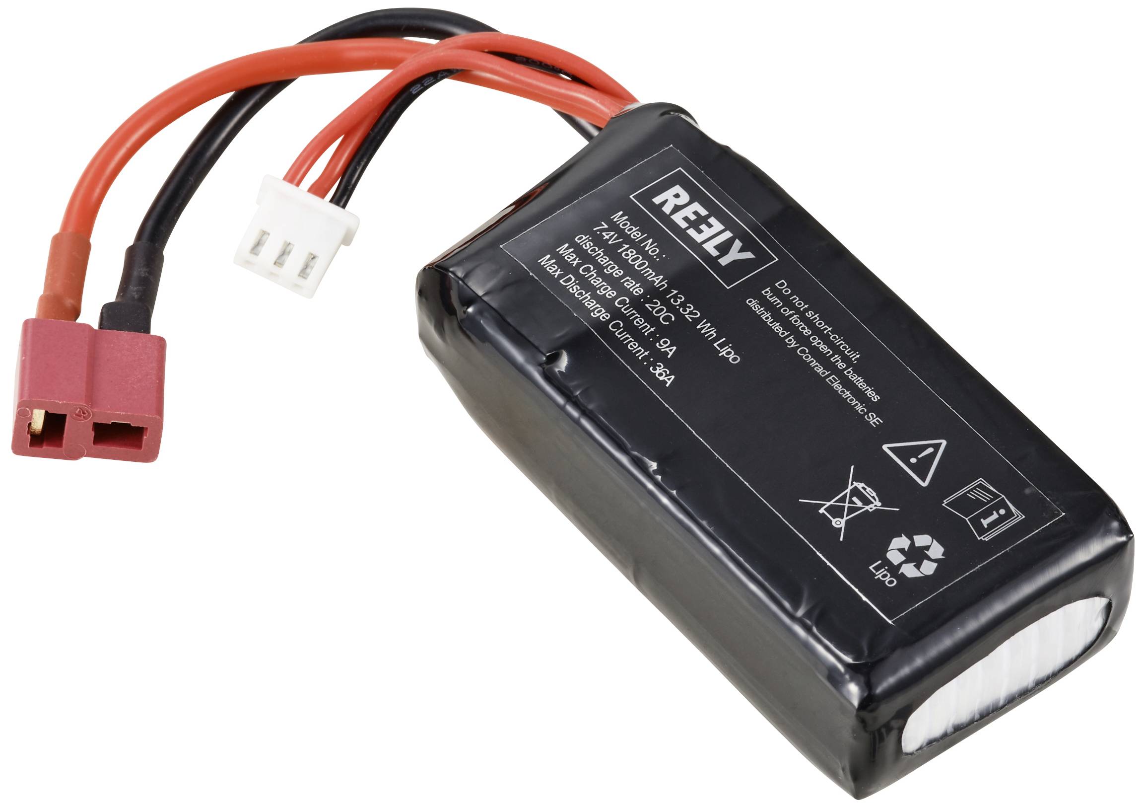 Pakiet akumulatorów (LiPo) 7.4 V 1800 mAh Reely Racingpack Gniazdo T - obrazek 1