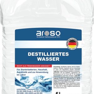 aroso 21023 AROSO Destilliertes Wasser 5.0 Liter Woda destylowana aroso 21023 AROSO Destilliertes Wasser 5.0 Liter Woda destylowana