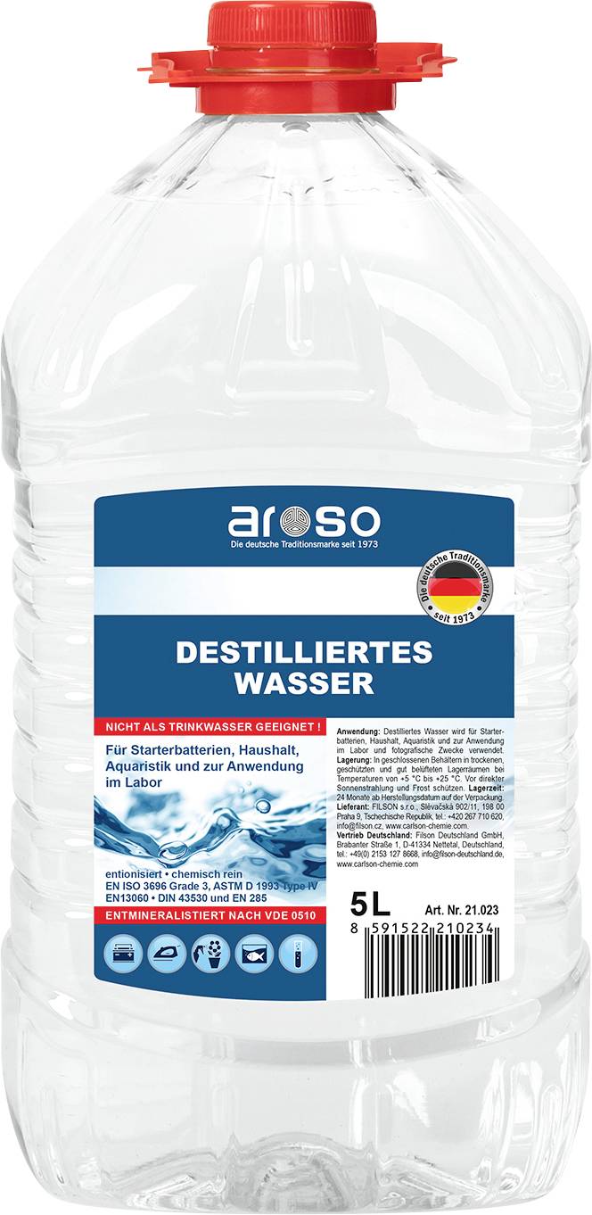 aroso 21023 AROSO Destilliertes Wasser 5.0 Liter Woda destylowana - obrazek 1