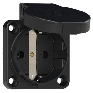 Gniazdo elektryczne z uziemieniem do maszyn PCE, 50x42x50 mm, czarne Gniazdo elektryczne z uziemieniem do maszyn PCE, 50x42x50 mm, czarne