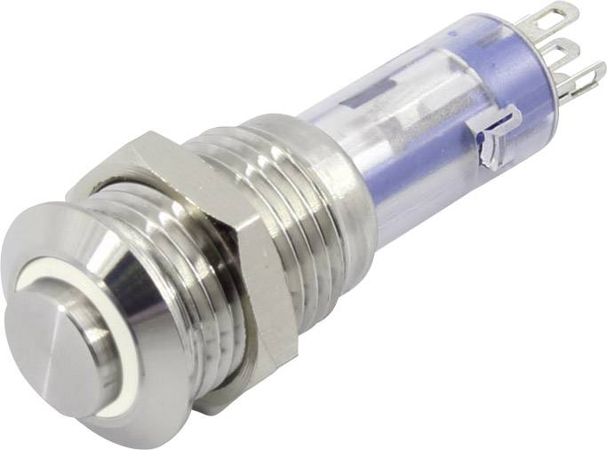 TRU COMPONENTS TC-6647620 Przełącznik wciskany LAS4GQH-11ZE/W/24V/S, 12 mm, 48 V, 2 A, 1 szt. - obrazek 1