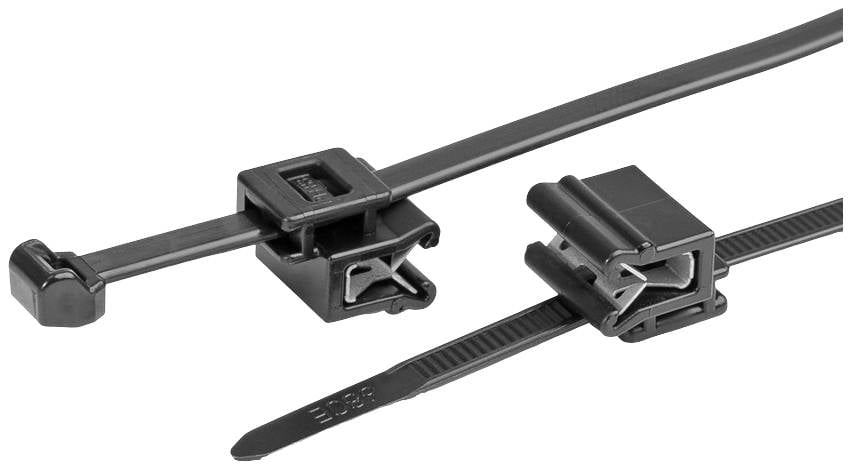 Opaska kablowa z klipsem HellermannTyton T50ROSEC5A-PA66W-BK (100) 156-03219, 200 mm, poliamid 6.6, 100 szt. - obrazek 1