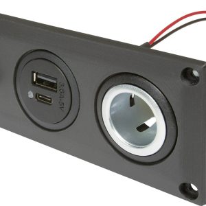 Gniazdo do zabudowy z podwójnym gniazdem USB-C/a + 1 gniazdem zasilania ProCar Einbausteckdose mit USB-C/A Doppelsteckdo Gniazdo do zabudowy z podwójnym gniazdem USB-C/a + 1 gniazdem zasilania ProCar Einbausteckdose mit USB-C/A Doppelsteckdo