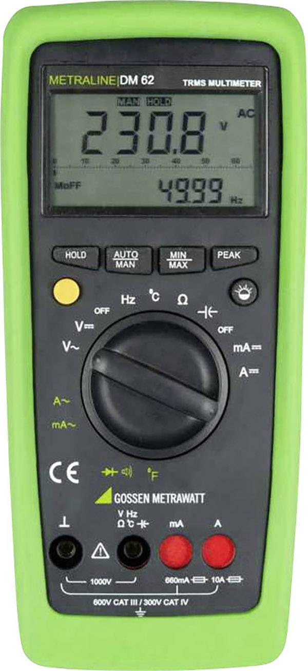 Multimetr Gossen Metrawatt METRALINE DM 62 M197A, CAT III 600 V, CAT IV 300 V, 0.1 mV - 1000 V, 0.01 mA - 10 A - obrazek 1