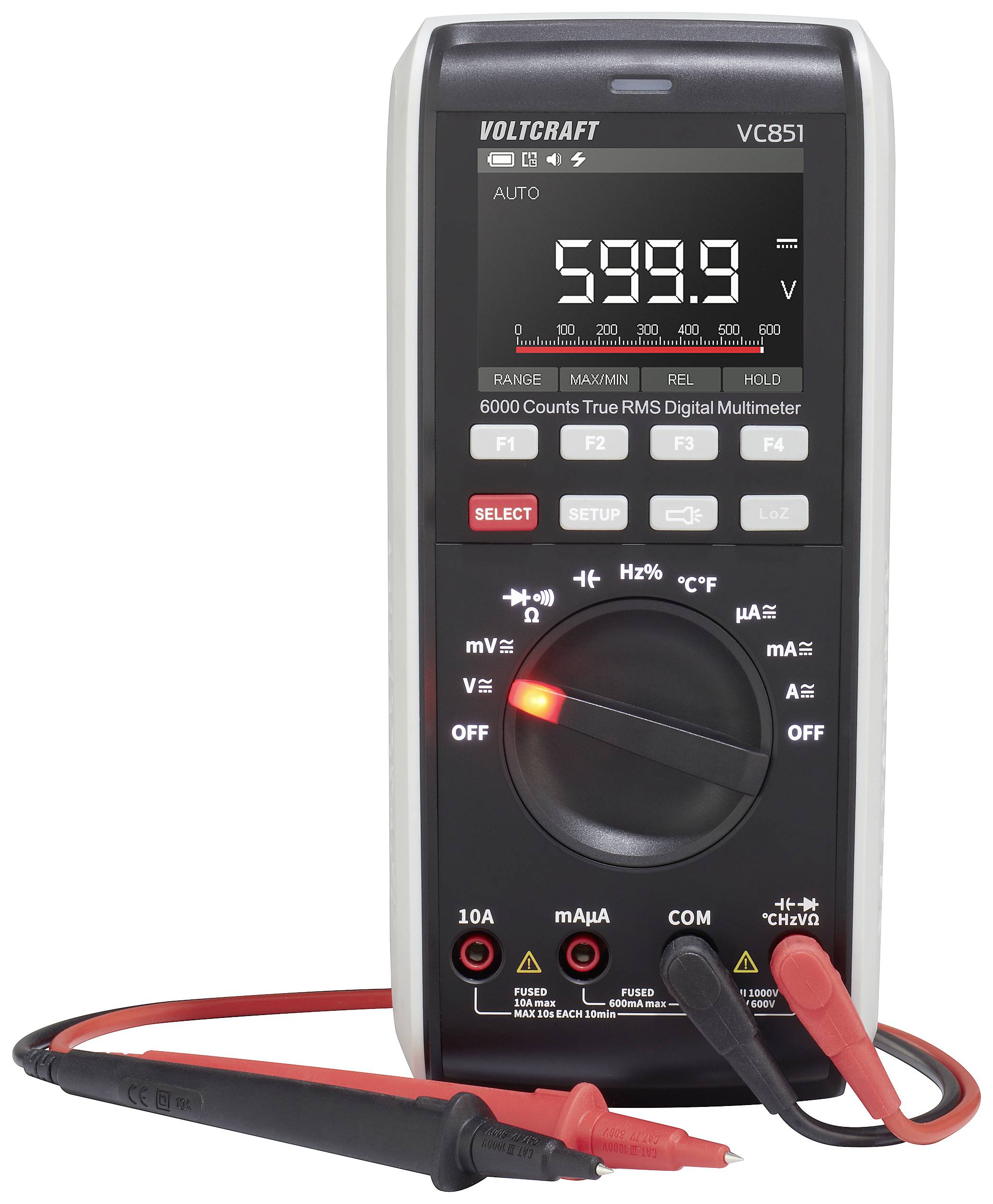 Multimetr VOLTCRAFT VC851 VC-12884325, CAT III 1000 V, CAT IV 600 V, 0.01 mV - 1000 V, 0.1 µA - 10 A - obrazek 1