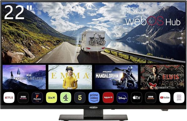 Reflexion LDDX22iBT_B Telewizor LCD 55 cm 22 cal EEK E (A – G) DVB-T2, DVB-C, DVB-S2, Full HD, Smart TV, WLAN, DVD-Playe
