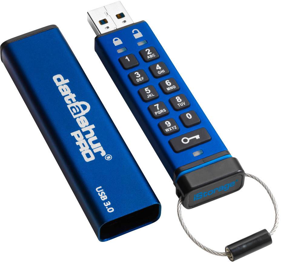 iStorage datAshur® PRO Pendrive USB 64 GB niebieski IS-FL-DA3-256-64 USB 3.2 Gen 1 - obrazek 1