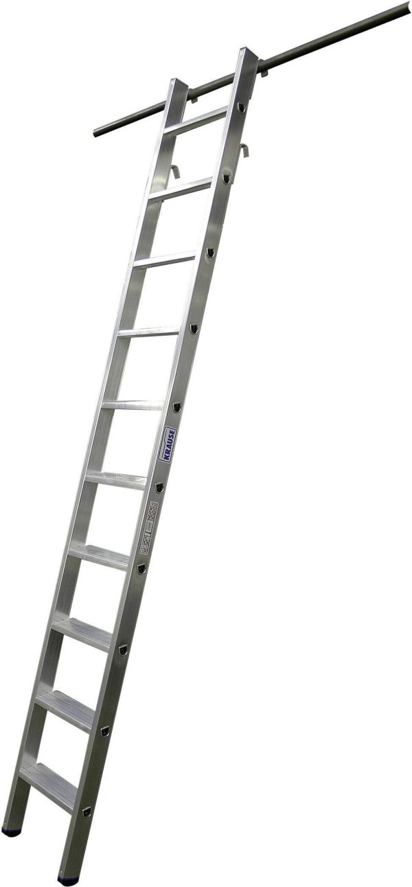 Krause 125101 aluminium Drabina regałowa Maksymalna wysokość robocza: 2.70 m srebrny DIN EN 131 3.6 kg